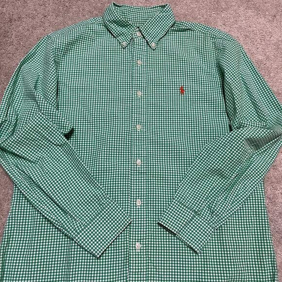 Polo Ralph Lauren Green/White Plaid Button Up Medium - Picture 1 of 7